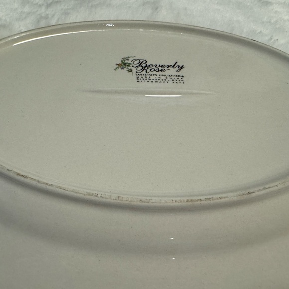 Beverly Rose White Pink Floral Serving Platter Cottagecore Dinnerware Vintage - Picture 6 of 10